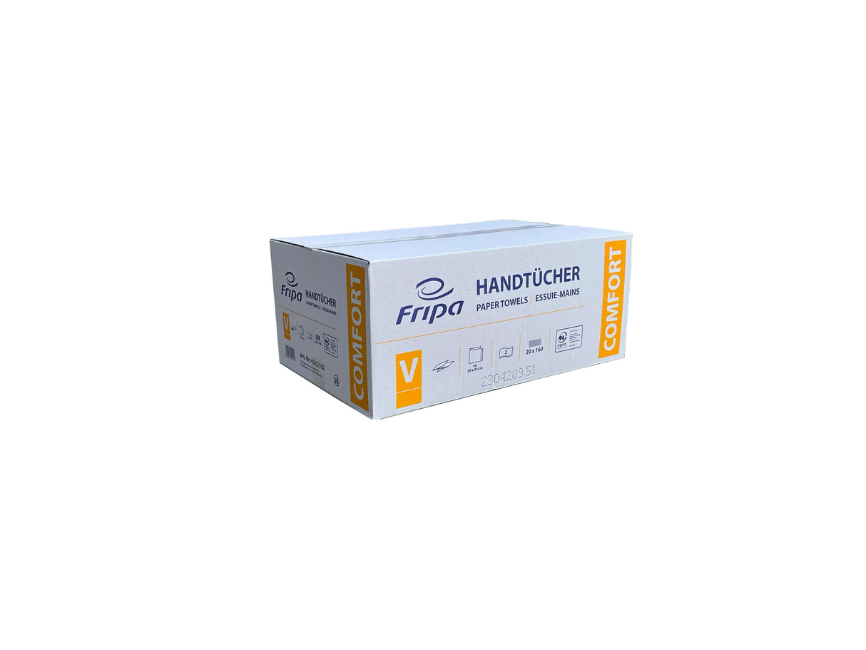 Fripa Papierhandtücher 2-Lagig Hochweiß 3200 Stück | Verpackung2Go