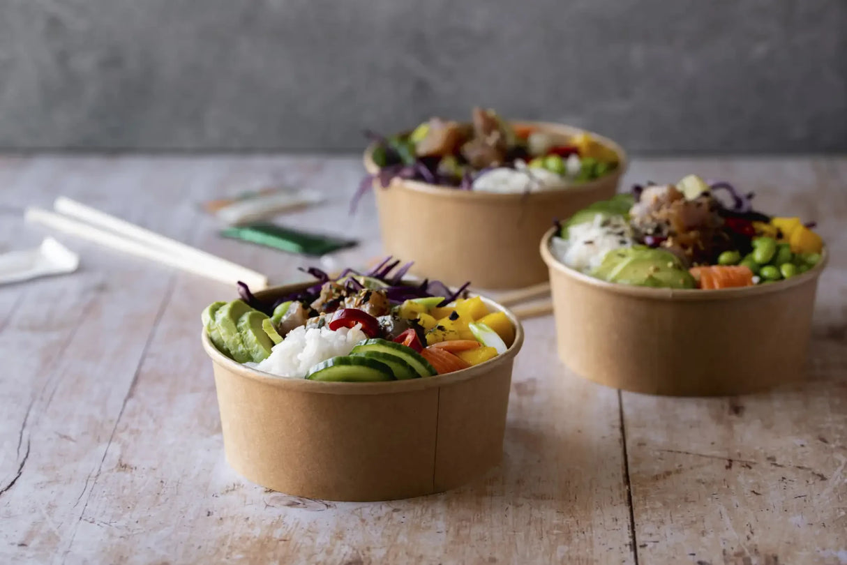 Salatbowl aus Kraftpapier 500ml Verpackung2Go