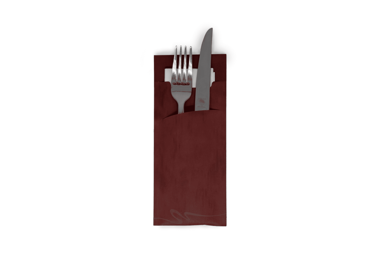 Serviettentasche bordeaux inklusiv Serviette (pochetto) Verpackung2Go