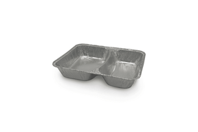 Aluminium Menüschale mit zwei Fächern, tief Verpackung2Go