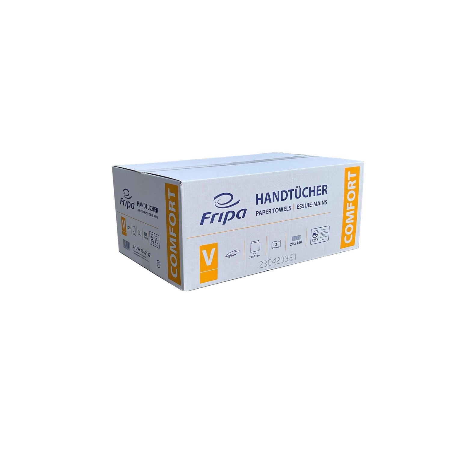 Fripa Papierhandtücher 2-Lagig Hochweiß 3200 Stück | Verpackung2Go