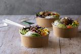 Salatbowl aus Kraftpapier 500ml Verpackung2Go