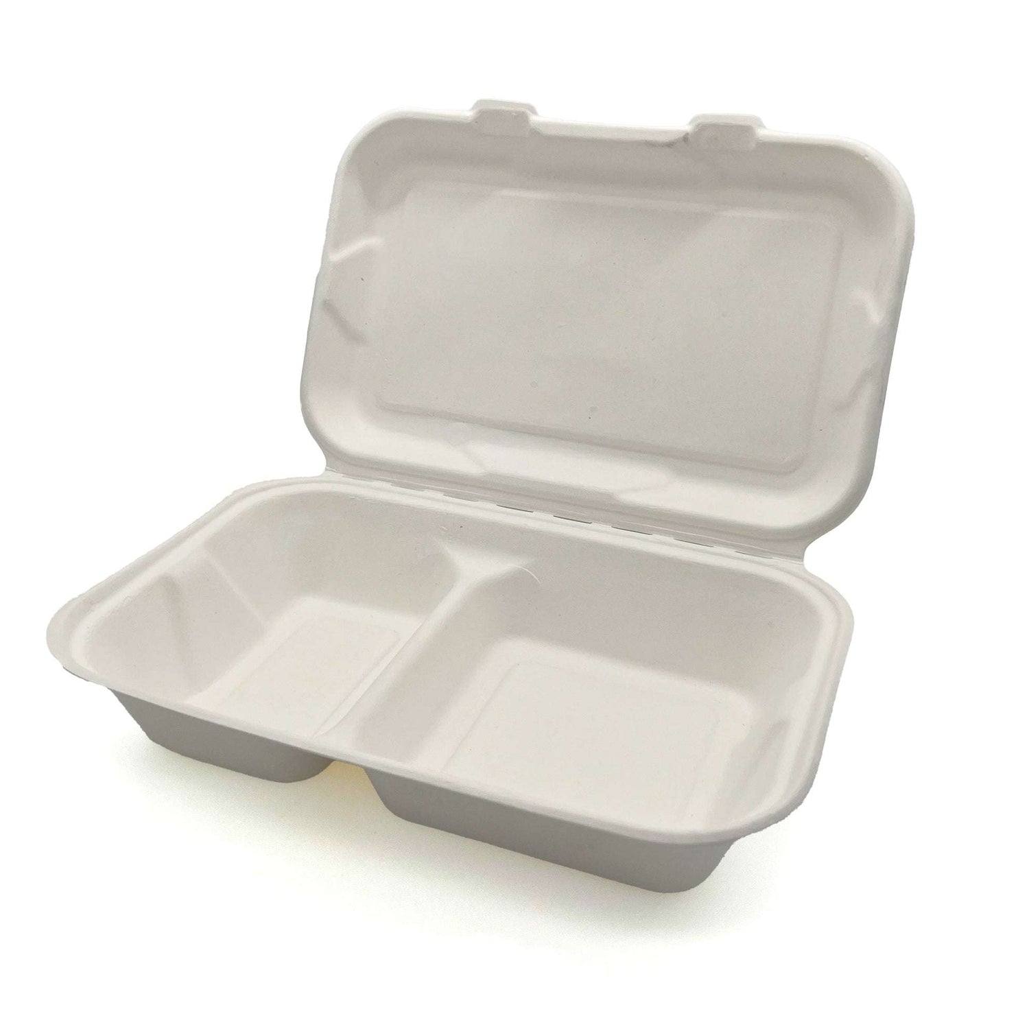 Menübox 2-geteilt Bagasse offen S01019 | Verpackung2Go