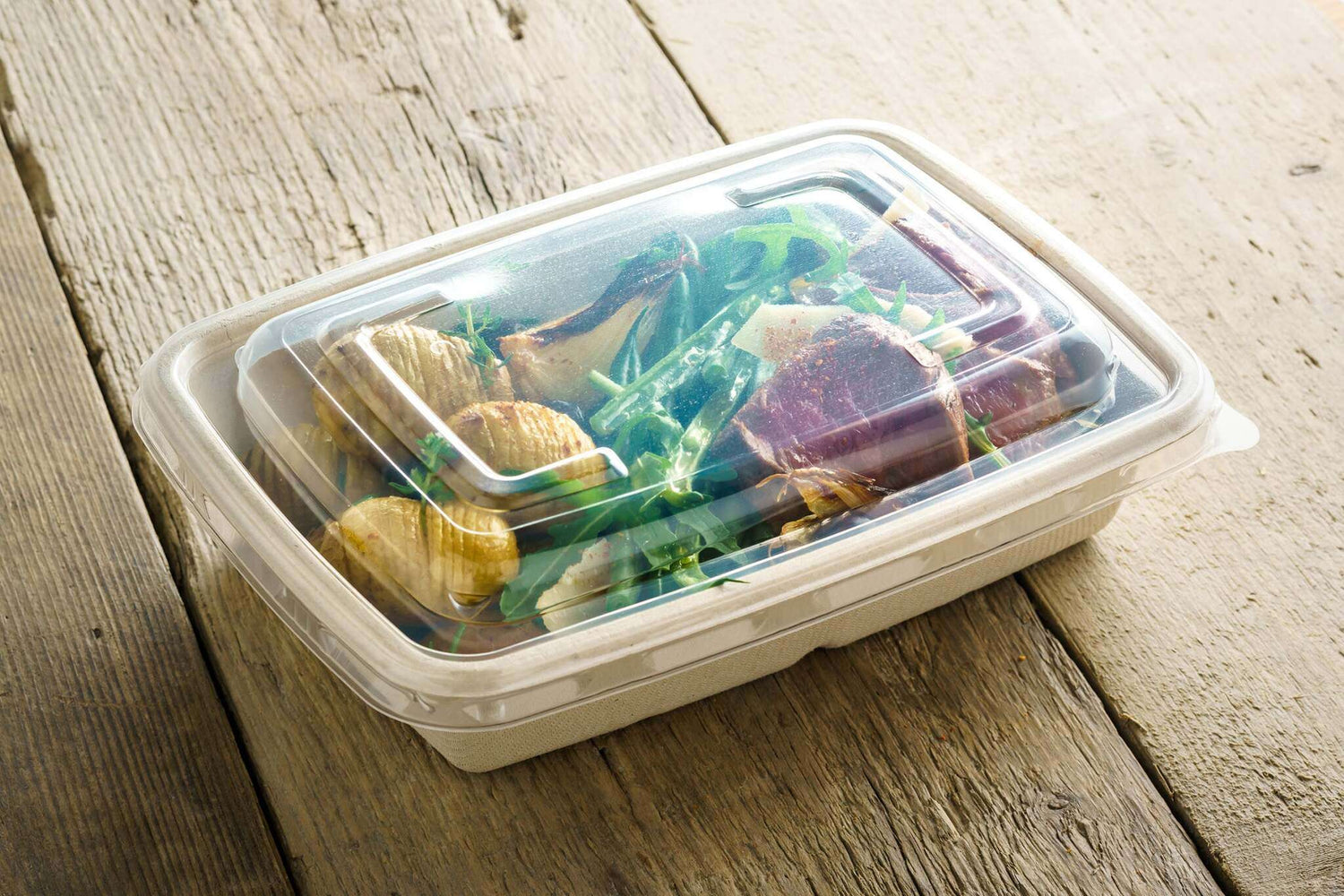 Verpackung2GoR-PET Deckel für BePulp Menüschale