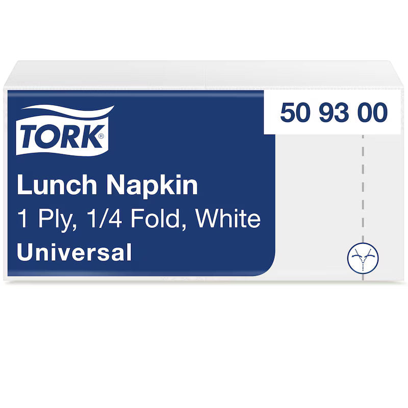 Tork Lunchserviette Weiß 1-lagig 1/4 Falz