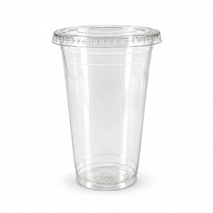 Trinkbecher 500ml aus rPET mit Flachdeckel