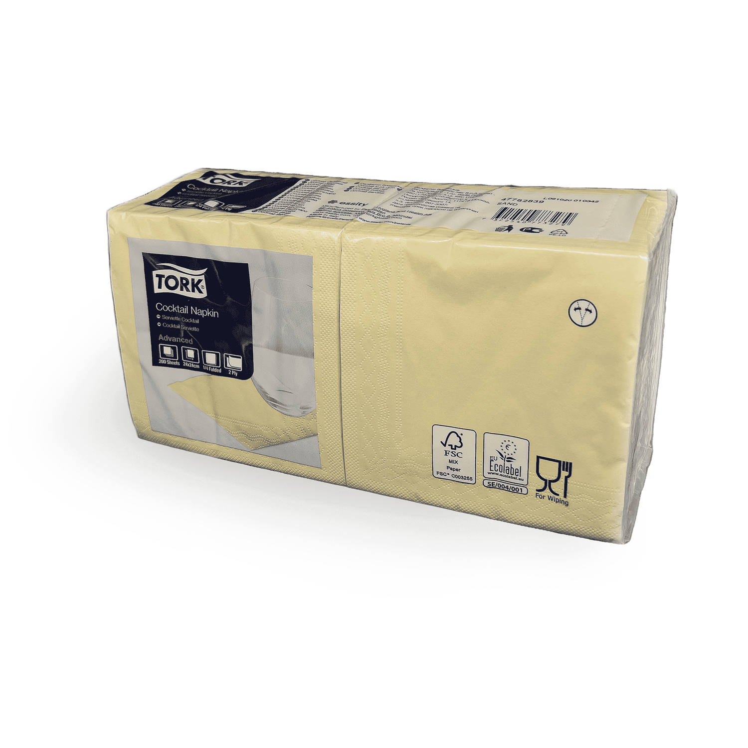 Cocktailservietten 24 x 24 ivory Verpackung2Go