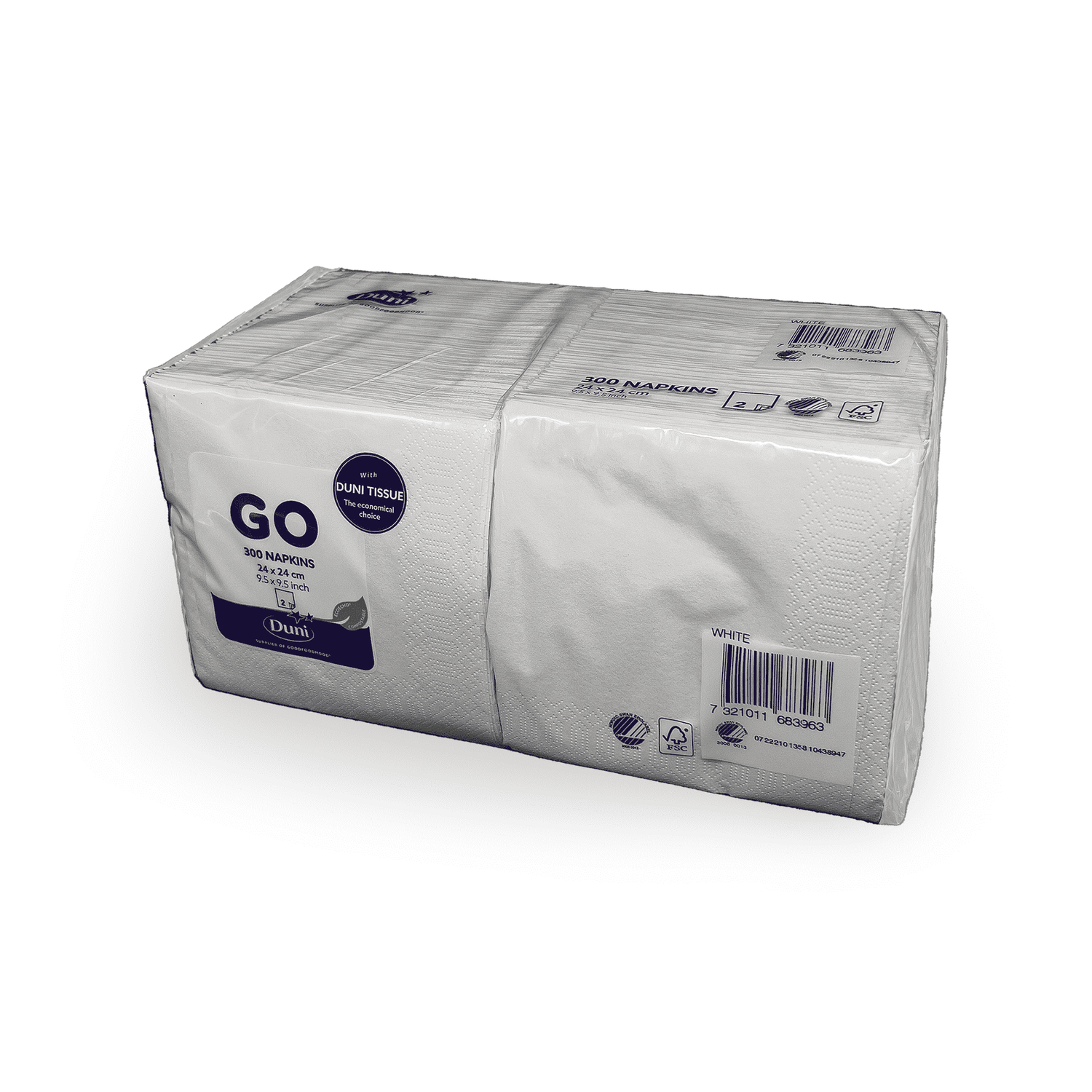 Cocktailservietten 24 x 24 weiß Verpackung2Go