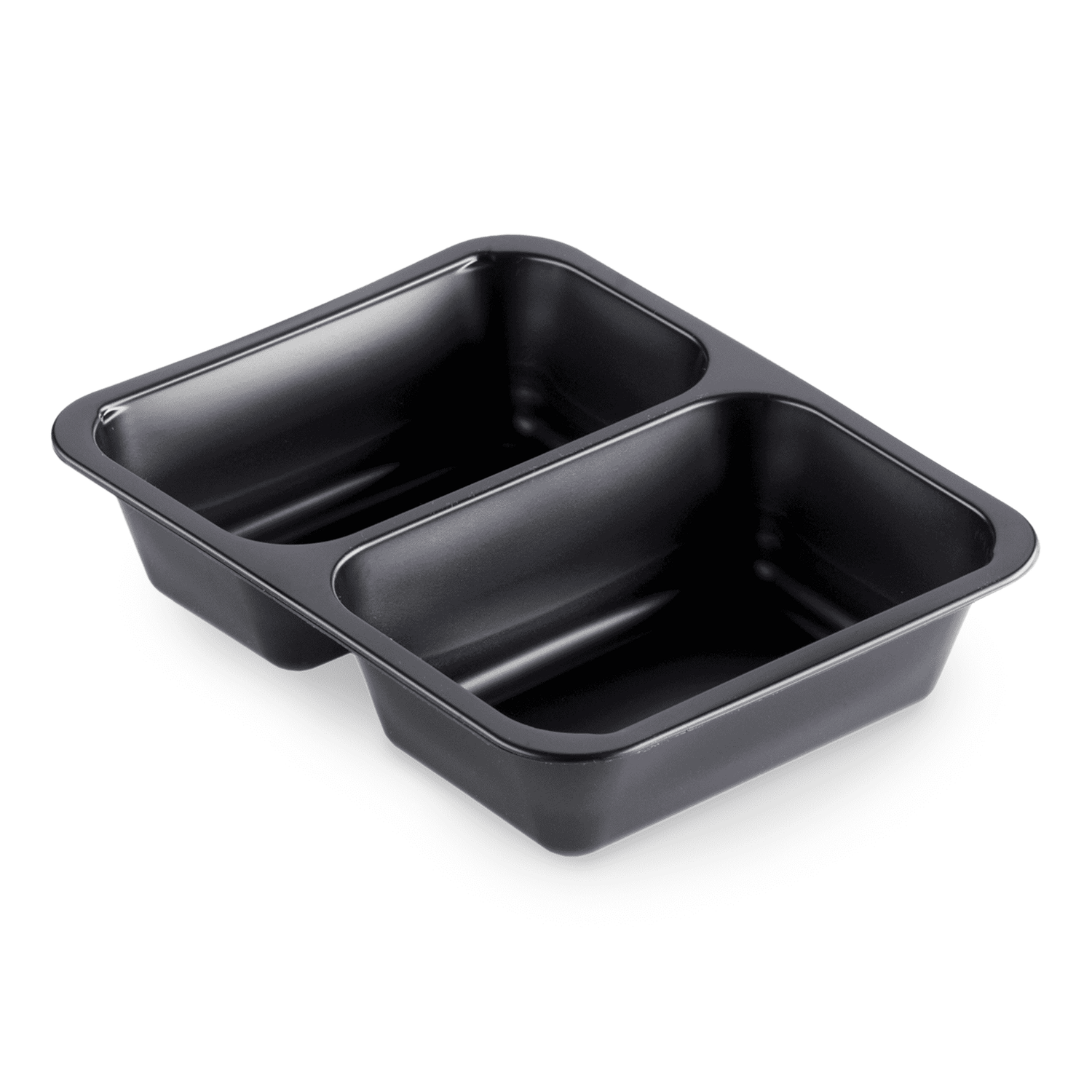 PP-Schale Caterline 227 x 178 x 50mm mit zwei Fächern | schwarz Verpackung2Go