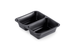 PP-Schale Caterline 227 x 178 x 50mm mit zwei Fächern | schwarz Verpackung2Go