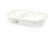 PP-Schale take - away 250 x 159 x 45 mm mit zwei Fächern | weiß Verpackung2Go