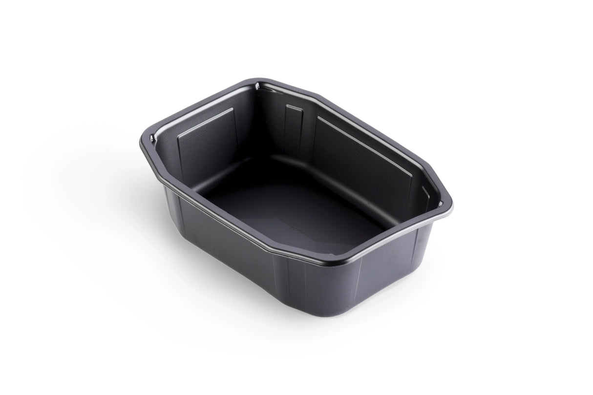 PP-Schale HMR 215 x 148 x 70 mm Schwarz ungeteilt Verpackung2Go