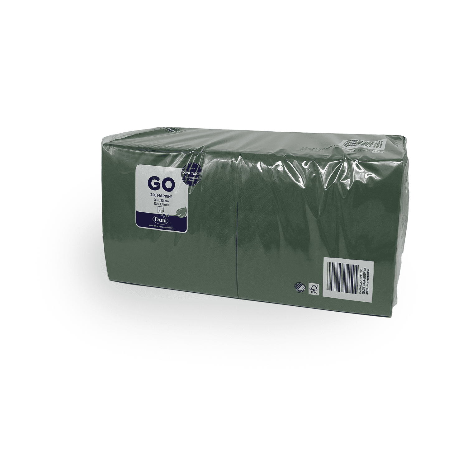 Serviette 33 x 33cm jägergrün Verpackung2Go
