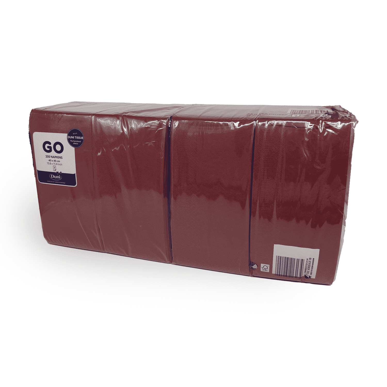 Tissue Serviette 40x40cm 3 lagig bordeaux Verpackung2Go