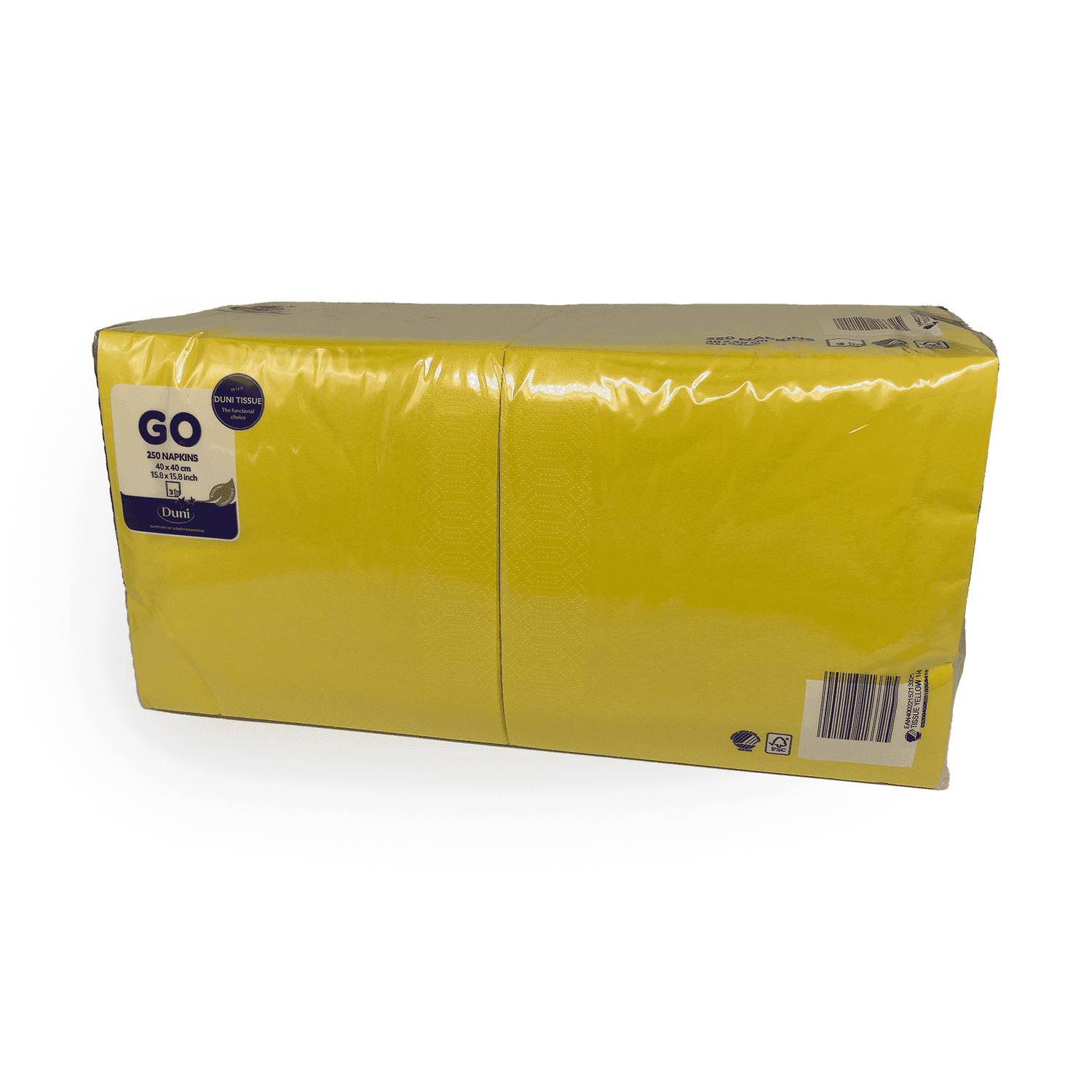 Tissue Serviette 40x40cm 3 lagig gelb Verpackung2Go