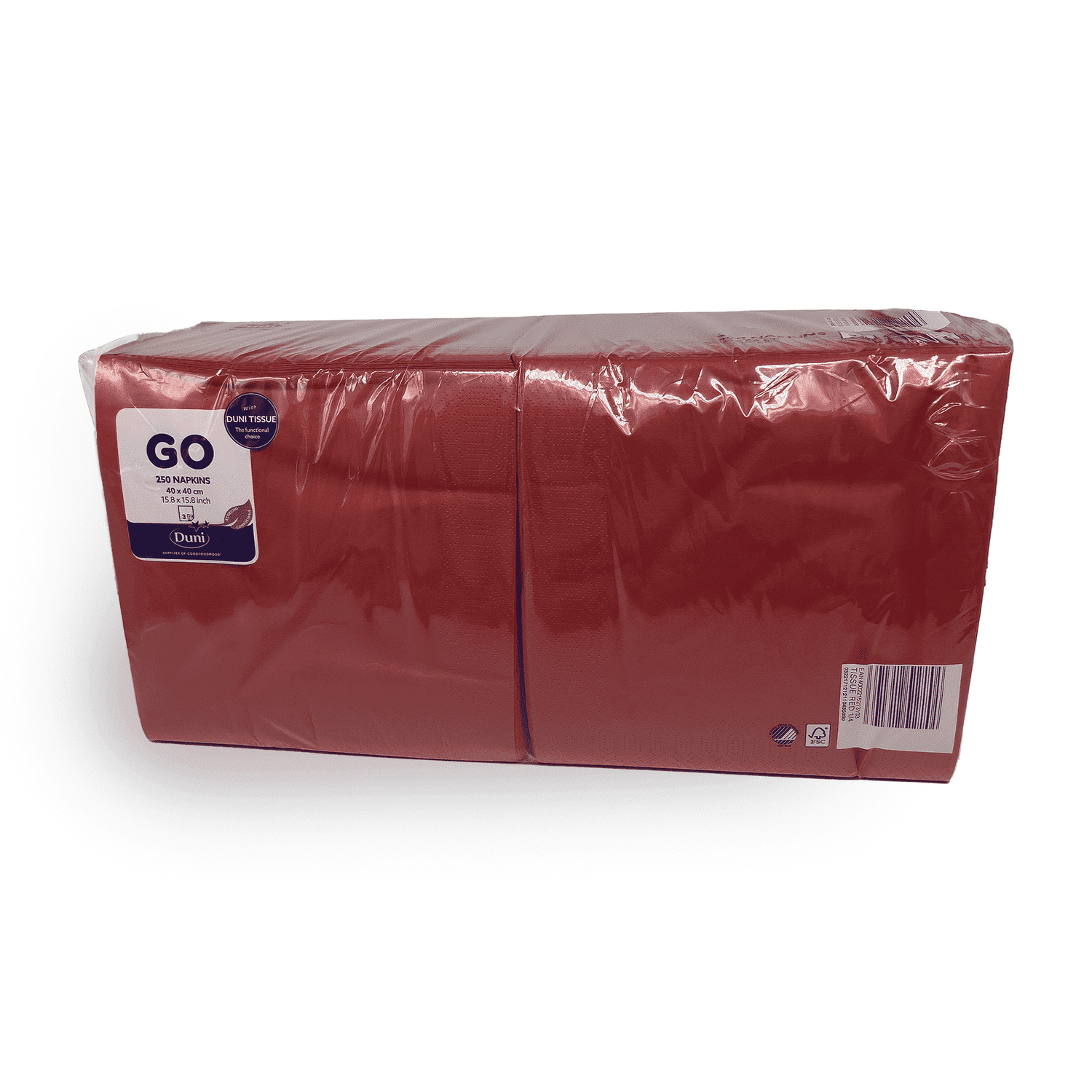Tissue Serviette 40x40cm 3 lagig 1/4 rot Verpackung2Go