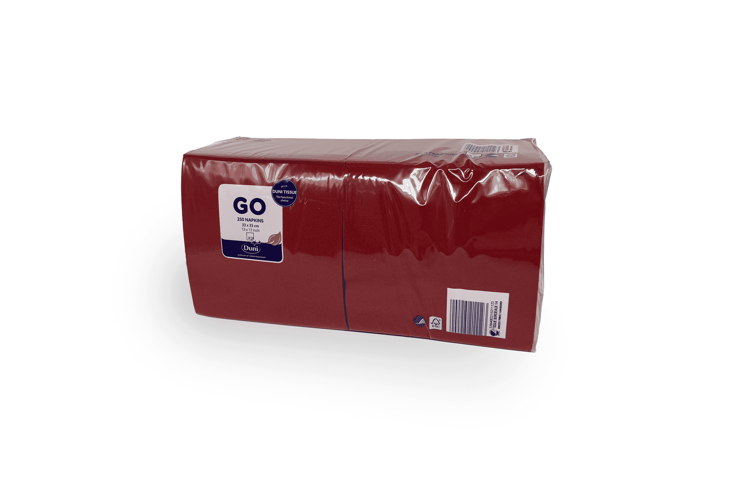 Tissue Serviette 33 x 33cm 1/4 bordeaux Verpackung2Go