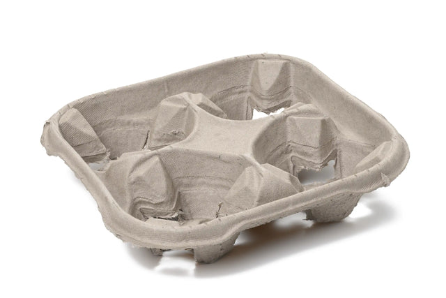Tragetablett aus Papier für 4 Becher Verpackung2Go