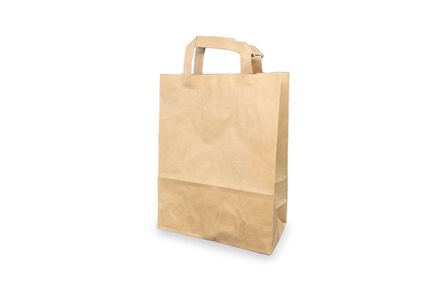 Papiertragetasche 22 + 10 x 28cm Braun Verpackung2Go